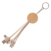 Promotional USB-C Round Bamboo & Wheat Straw Charger from Total Merchandise
