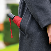 Personalised FARE Automatic Telescopic Umbrella in Red branded with your logo from Total Merchandise