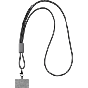 Promotional BrandCharger RPET Lanyard in Gunmetal Grey branded with your company logo