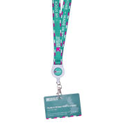 rPET Lanyard with Ski Pass Reel & Printed Card