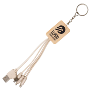 Customisable USB-C Rectangle Bamboo & Wheat Straw Charger Lead in Natural from Total Merchandise
