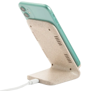 The back of the Wheat Straw Composite Wireless Charging Phone Stand from Total Merchandise
