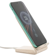 The front of the Wheat Straw Composite Wireless Charging Phone Stand from Total Merchandise