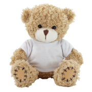 Logo Branded 18cm Paw Teddy Bears with a T-Shirt in Mocha with a design from Total Merchandise