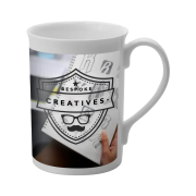 Promotional Full Colour Windsor Bone China Mugs in White with your logo from Total Merchandise