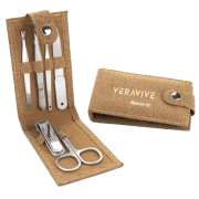Custom Printed 6-Piece Manicure Set in a Cork Pocket Case in Brown/Silver from Total Merchandise