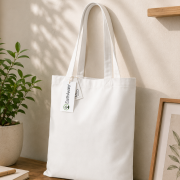 Lifestyle image of the White Organic Cotton Canvas Heavyweight Bags printed by Total Merchandise