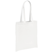 Branded White Brand Lab Organic Cotton Long Handle Shopper in White with a design from Total Merchandise