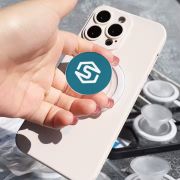 Personalisable Magnetic Phone Grip in White branded with your logo from Total Merchandise