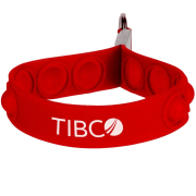 Logo printed Pop It Wrist Strap Keychain in Red from Total Merchandise