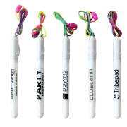 Logo branded Flashing Glow Sticks in Frosted White with a design from Total Merchandise