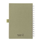 Logo Printed A5 Recycled Milk Carton Spiral Notebook in Sage from Total Merchandise
