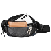 Logo Printed rPET Nylon Zippered Waist Bag in Navy Blue from Total Merchandise