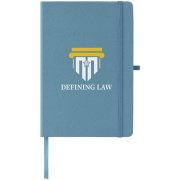 Logo branded A5 Recycled Milk Carton Hardback Notebook in Steel Blue from Total Merchandise