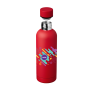 Custom Branded 530ml Recycled Stainless Steel Double Walled Bottle in Red from Total Merchandise