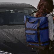 Lifestyle image of the 21L rPET Wellington Backpacks from the Total Merchandise
