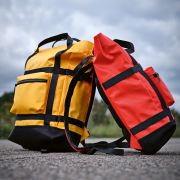 Lifestyle image of the 21L rPET Wellington Backpacks from the Total Merchandise