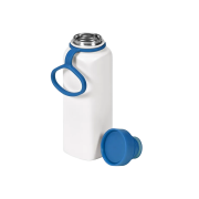 Recycled Stainless Steel Bottle with 360° Push Button Lid in Blue from Total Merchandise