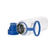 Recycled Stainless Steel Bottle with 360° Push Button Lid in Blue from Total Merchandise