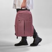 Lifestyle image of the 15.6" Recycled Laptop Backpack printed with your logo from Total Merchandise