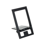 Custom Printed RCS Recycled Plastic Foldable Phone Stand in Black from Total Merchandise