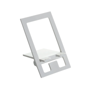 Logo Branded RCS Recycled Plastic Foldable Phone Stand in White from Total Merchandise