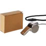 Custom Branded Metal whistles in Silver branded with your company logo from Total Merchandise