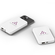Promotional printed 8000mAh Recycled MagIC MagSafe Powerbanks in White from Total Merchandise
