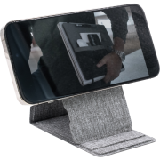 Customisable BrandCharger MagSafe rPET Phone Stand Wireless Charger in Grey from Total Merchandise