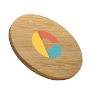 Customisable Flat Bamboo Coasters in Bamboo printed with your logo from Total Merchandise