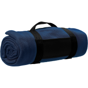 Branded Fleece Blanket with Nylon Carry Strap in Blue printed with your logo from Total Merchandise