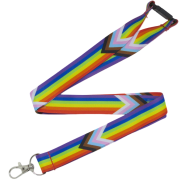 Logo branded 20mm Recycled Pride Lanyard in rainbow from Total Merchandise