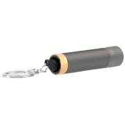 Promotional Recycled Aluminium Keychain Torch in Gunmetal from Total Merchandise