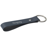 Promotional printed Recycled Leather Keyrings in Dark Blue from Total Merchandise