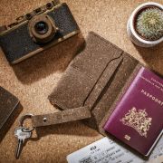 Lifestyle image of the Recycled Leather Keyrings with a design from Total Merchandise