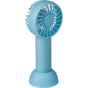 Customisable Handheld Rechargeable Fans in Light Blue printed with your logo from Total Merchandise