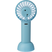 Logo Branded Handheld Rechargeable Fans in Light Blue printed with your logo from Total Merchandise