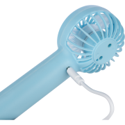 Logo Printed Handheld Rechargeable Fans in Light Blue printed with your logo from Total Merchandise