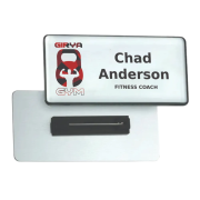 Metal Staff Name Badges Printed with Names and Logos from Total Merchandise