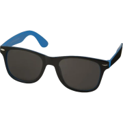 Promotional printed Two Toned Sun Ray Sunglasses in Blue/Black with a design from Total Merchandise