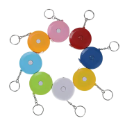 Group image of the Circular Tape Measure Keyrings with a design from Total Merchandise