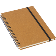 Customisable A5 Recycled Leather Notebooks in Brown branded with your logo from Total Merchandise