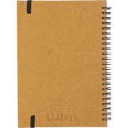 Personalisable A5 Recycled Leather Notebooks in Brown branded with your logo from Total Merchandise