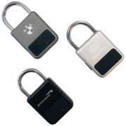 Group image of the fingerprint padlocks with engraved designs from Total Merchandise