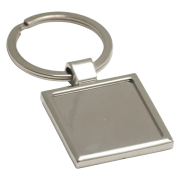 Promotional Square Alloy Injection Keyring in Silver with your logo from Total Merchandise