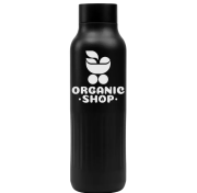 Branded 590ml Majesty Recycled Stainless Steel Bottle in Black with a design from Total Merchandise