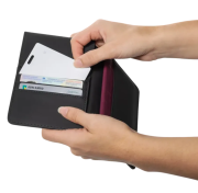 Lifestyle image of the Rechargeable Ultra-Thin Recycled Finder Card from Total Merchandise