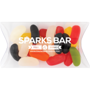 Customised Jelly Beans in Pillow Pouch in Transparent printed with your logo from Total Merchandise