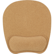 Printed Cork Mouse Mat with Wrist Support in Brown branded with your logo from Total Merchandise