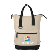 Promotional Recycled Cotton Canvas Tote Backpack in Dune Warm Grey from Total Merchandise
